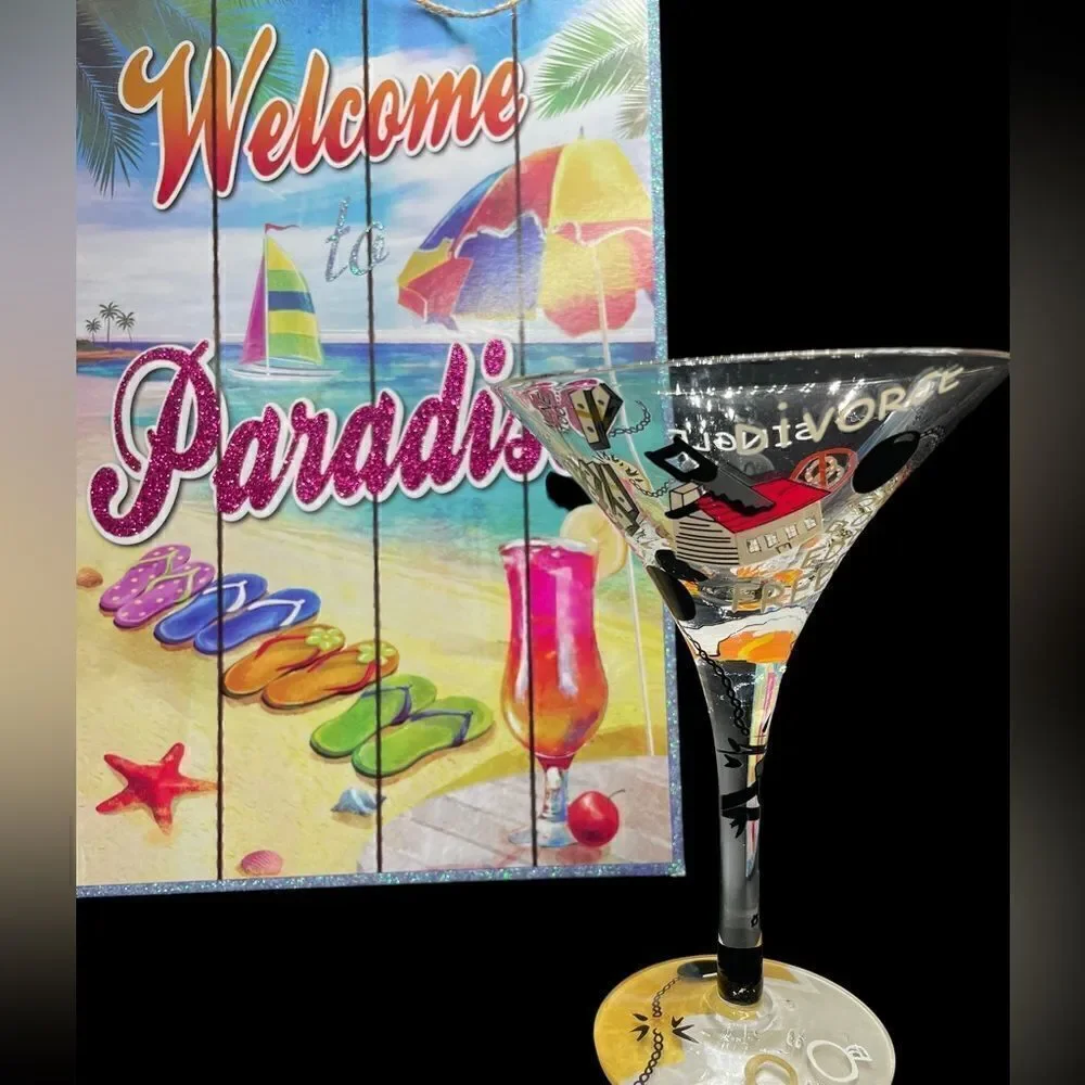 LOLITA - “Divorce” * Love my Martini * Hand-painted Martini Glass